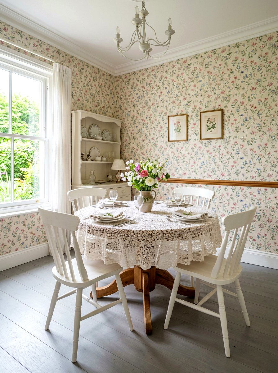 Dainty Floral Wallpaper - 30 floral dining wallpaper ideas
