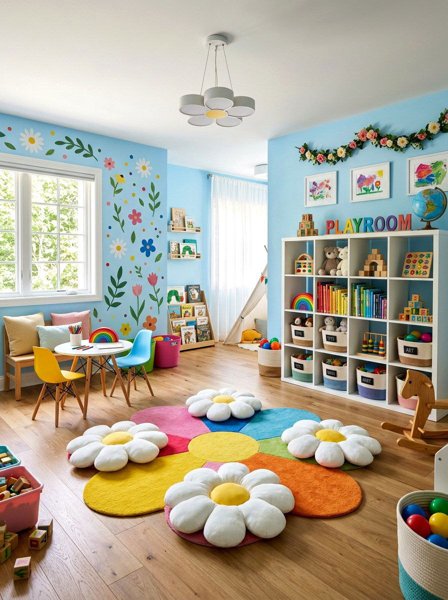 Daisy Themed Playroom - 30 flower room ideas
