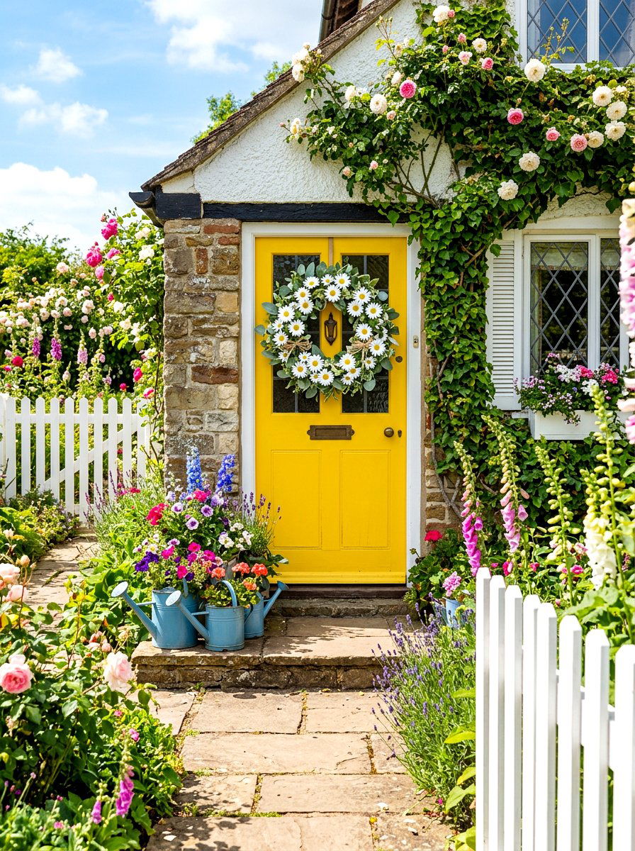 Daisy Wreath - 30 door wreath ideas