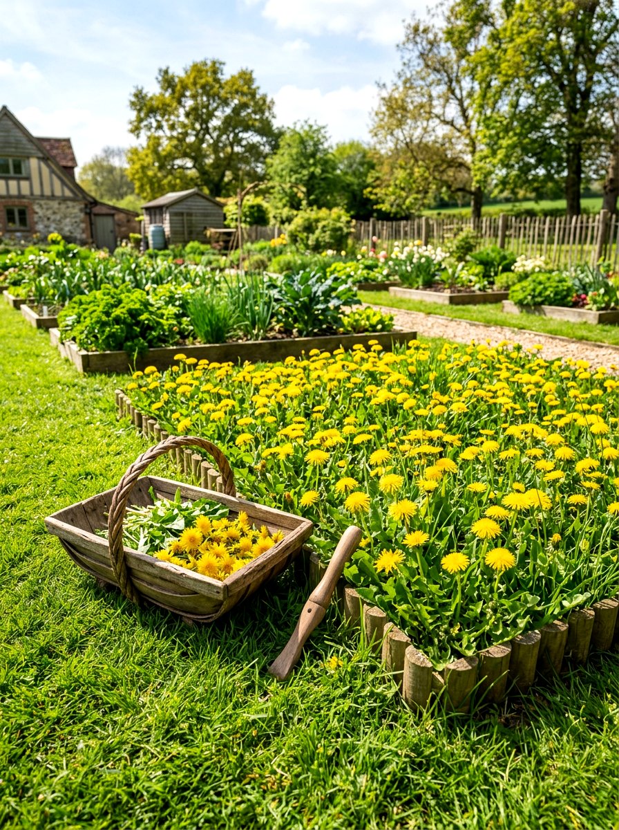 Dandelion Edible Garden Area - 30 medicinal garden ideas