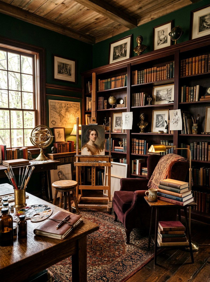 Dark Academia Art Studio - 30 art studio room ideas