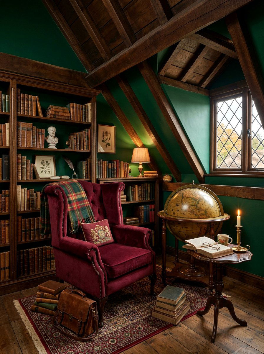 Dark Academia Attic Reading Corner - 30 attic reading corner ideas