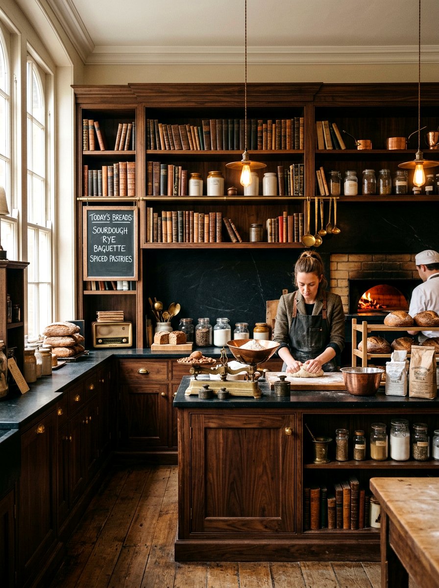 Dark Academia Bakery Kitchen - 30 vintage bakery kitchen ideas