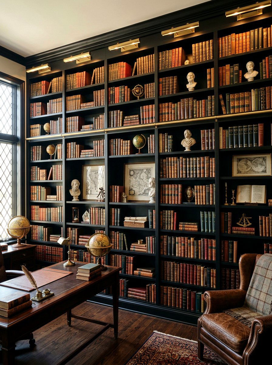 Dark Academia Bookshelf Wall - 30 bookshelf wall ideas