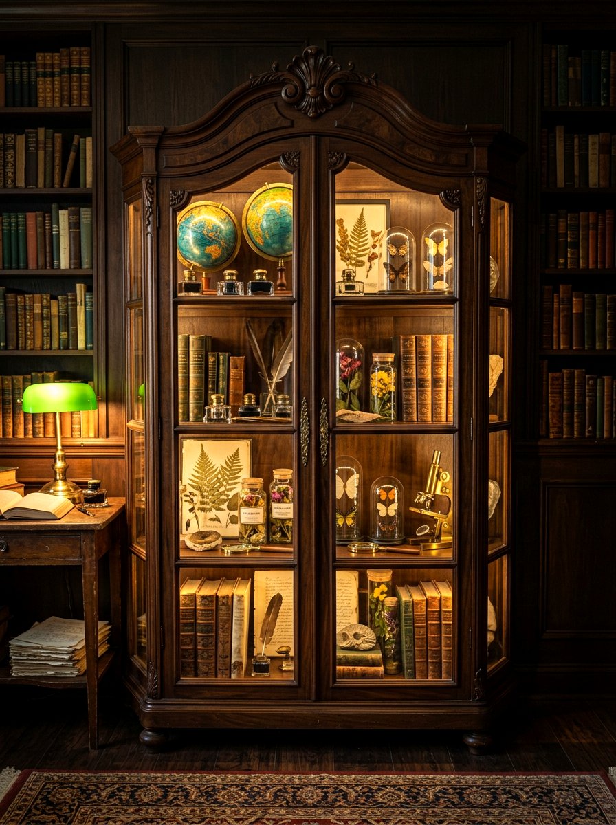 Dark Academia Curio Cabinet - 30 curio cabinet styling ideas