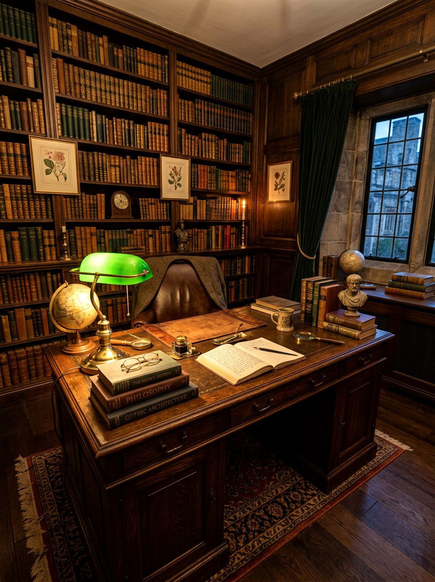 Dark Academia Desk - 30 writing desk nook ideas