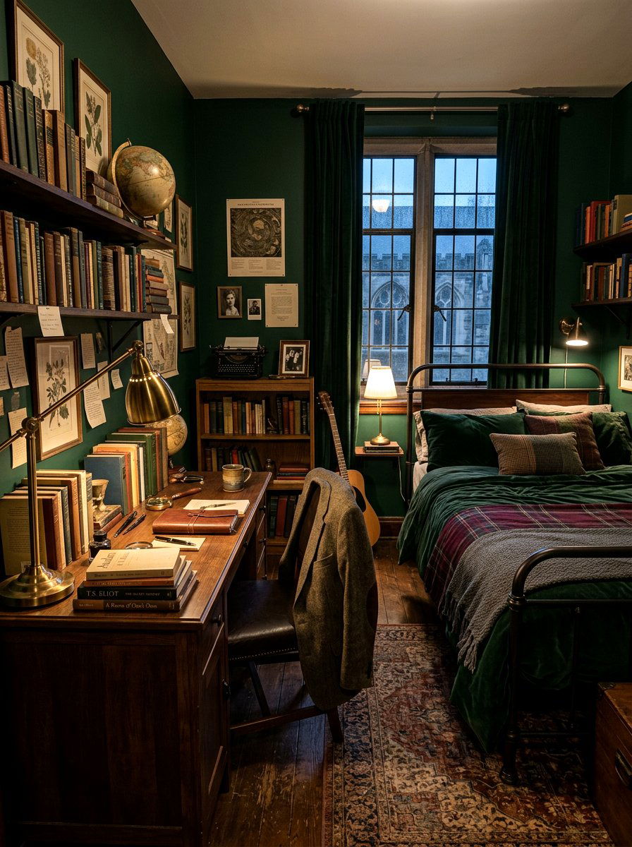 Dark Academia Dorm Room - 30 college bedroom ideas