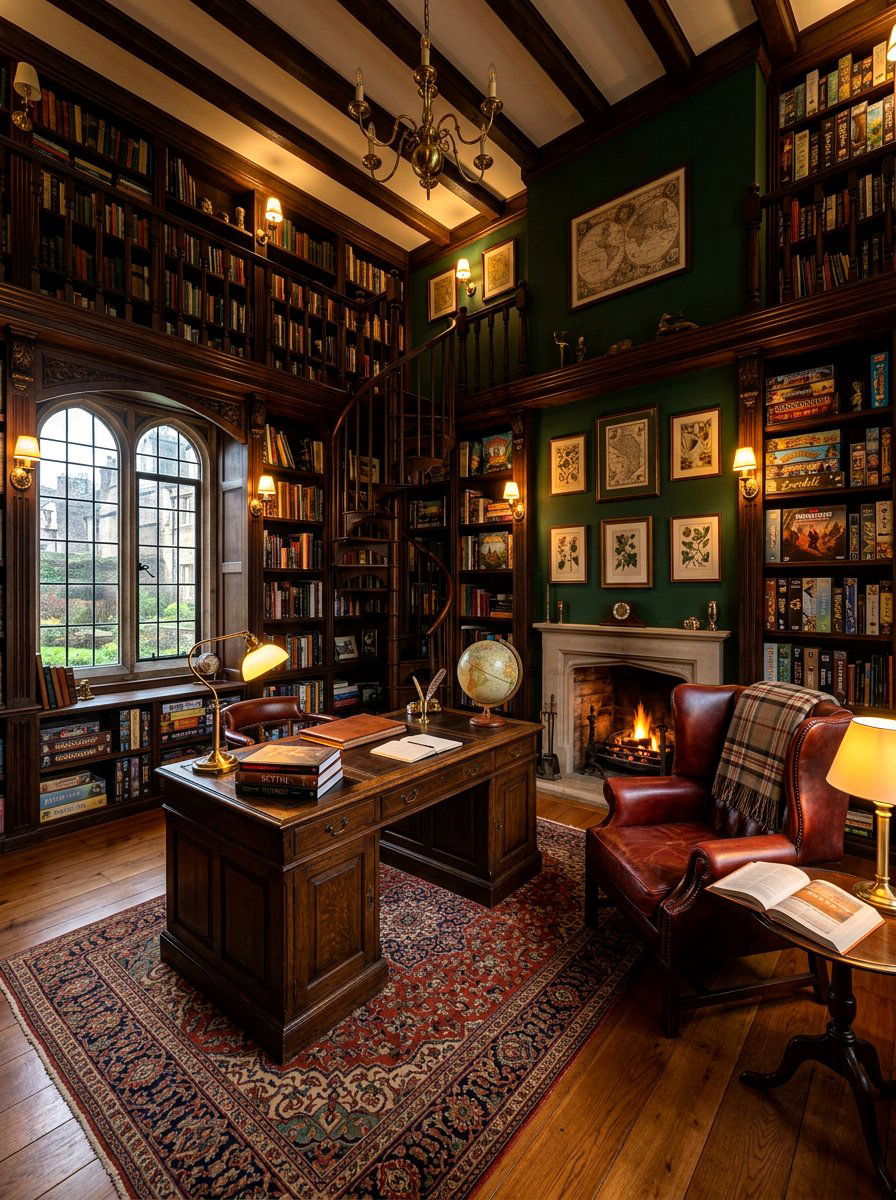 Dark Academia Game Library - 30 game room ideas