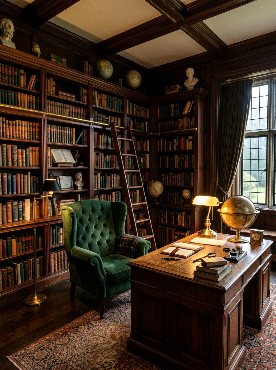 Dark Academia Home Library - 30 study room ideas