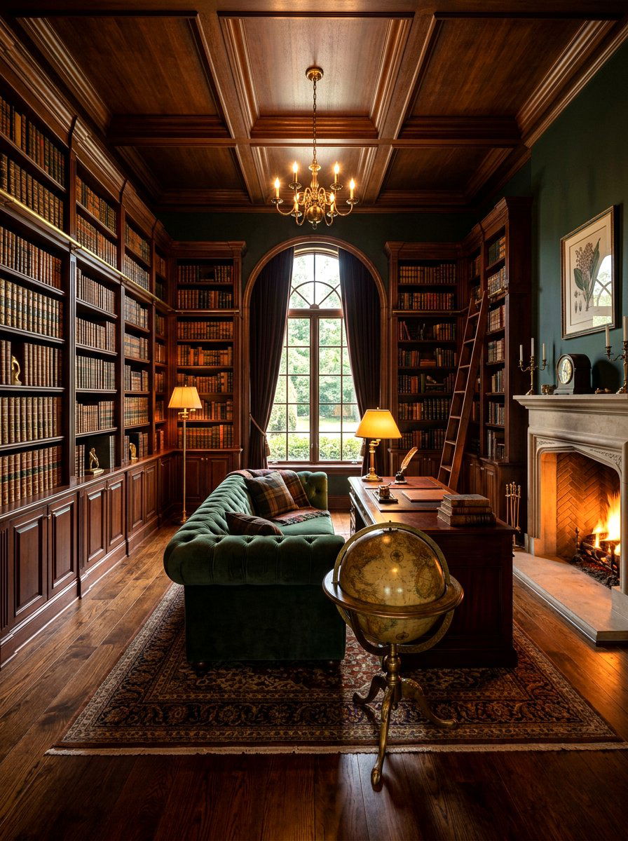 Dark Academia Home Library - 30 book filled room ideas