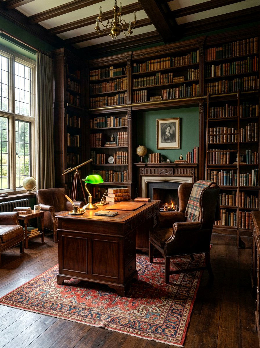 Dark Academia Home Library - 30 boutique studio office ideas