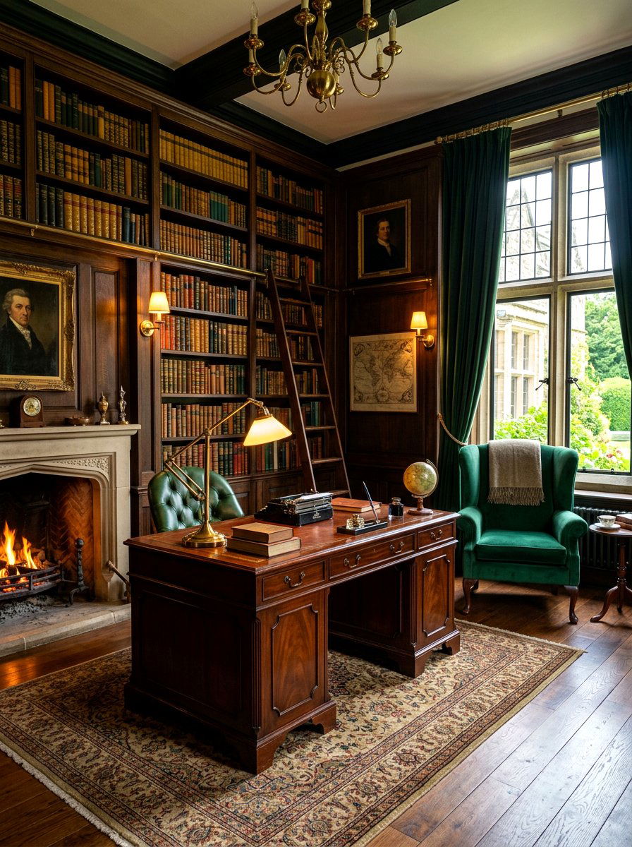 Dark Academia Home Office - 30 executive home office ideas