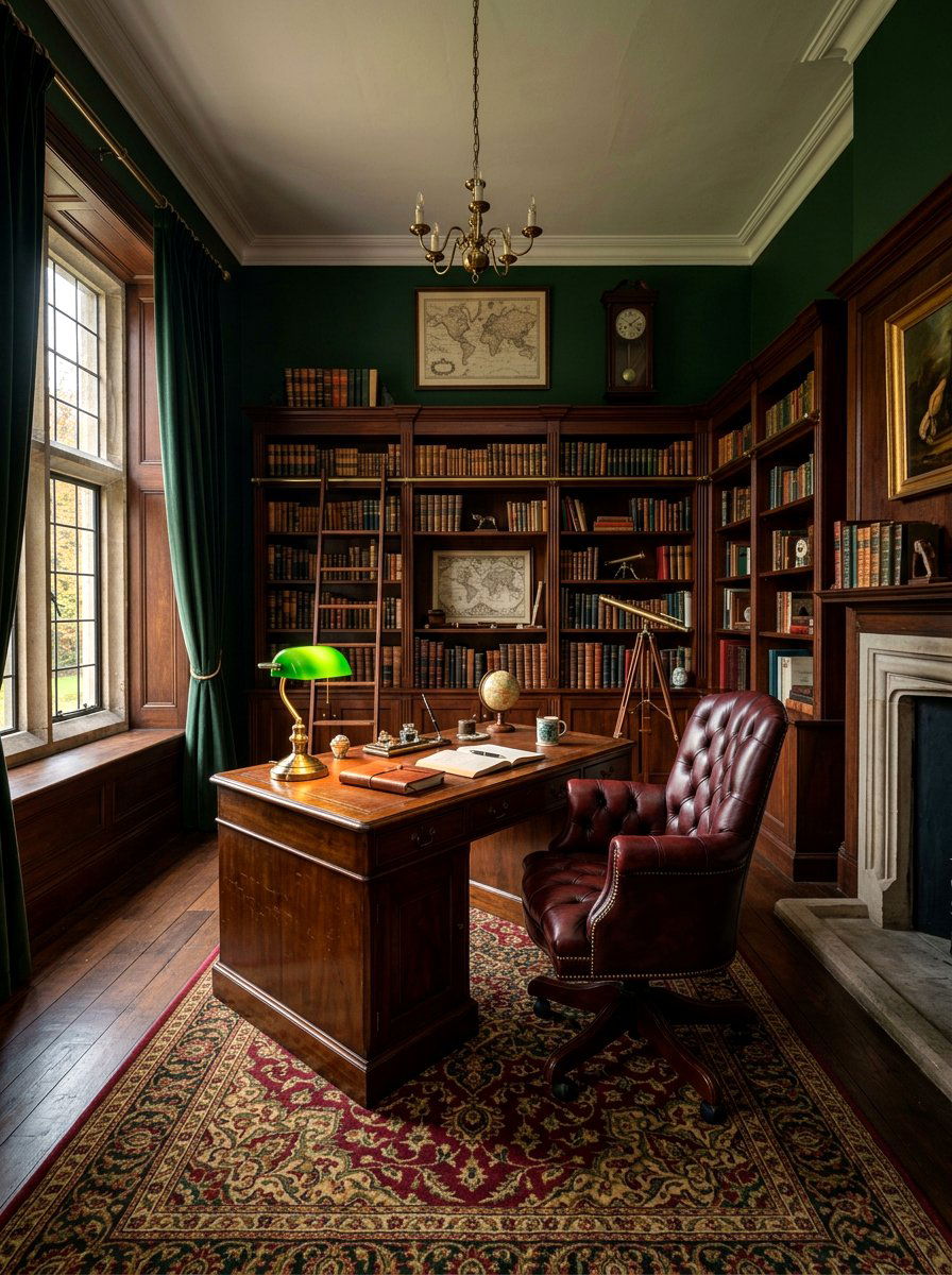 Dark Academia Home Office - 30 author office ideas