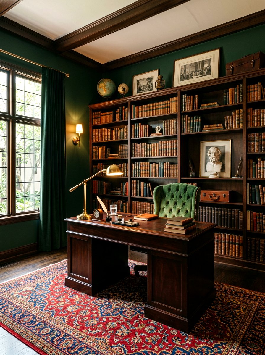 Dark Academia Home Studio - 30 masculine home studio ideas
