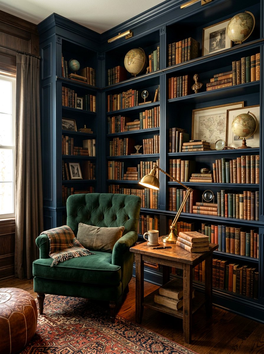 Dark Academia Library - 30 real bookshelf decor ideas