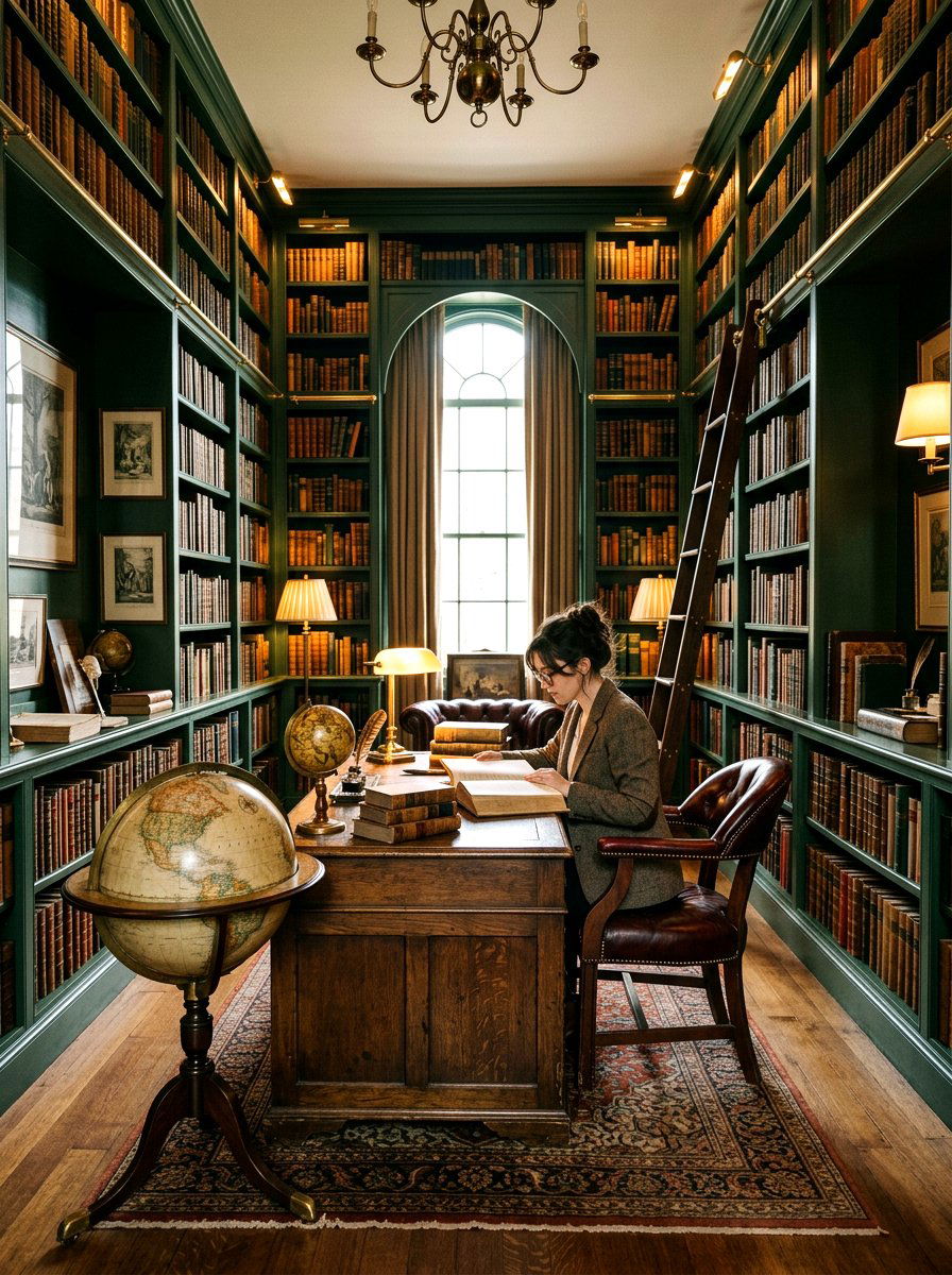 Dark Academia Library - 30 tiny cottage decor ideas
