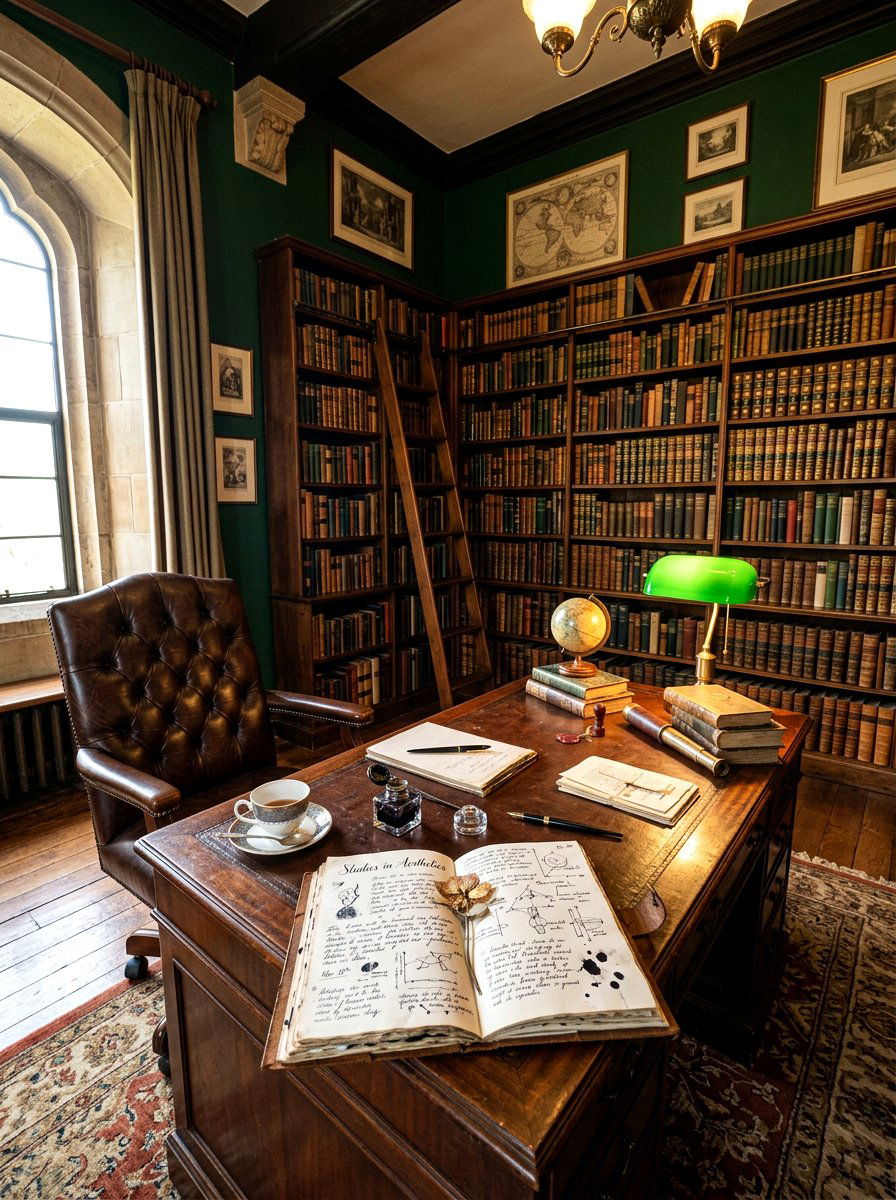 Dark Academia Library Corner - 30 journaling nook ideas