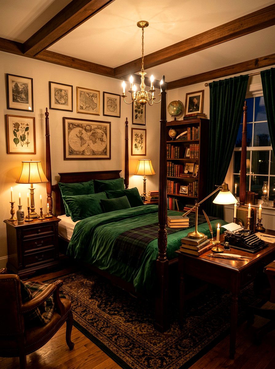 Dark Academia Lighting - 30 dark academia bedroom ideas