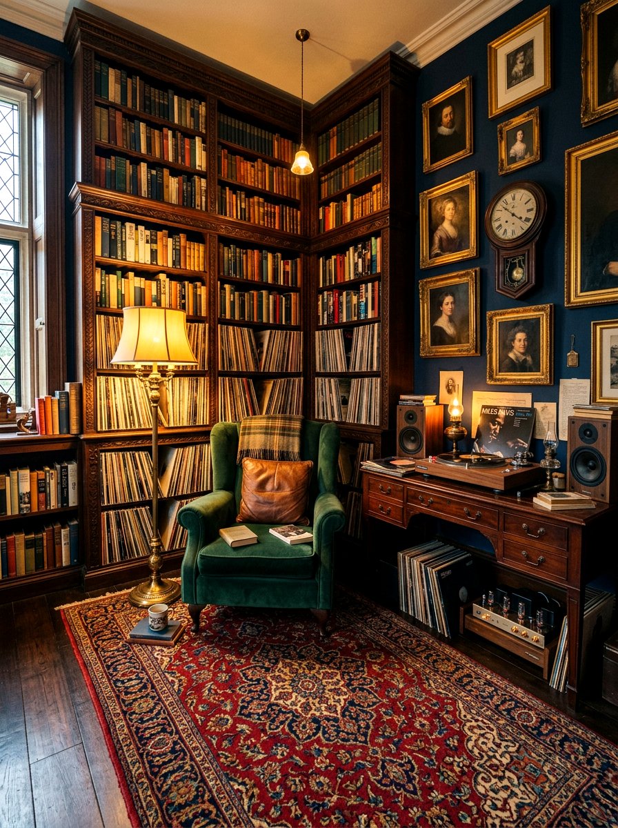 Dark Academia Listening Room - 30 listening lounge ideas