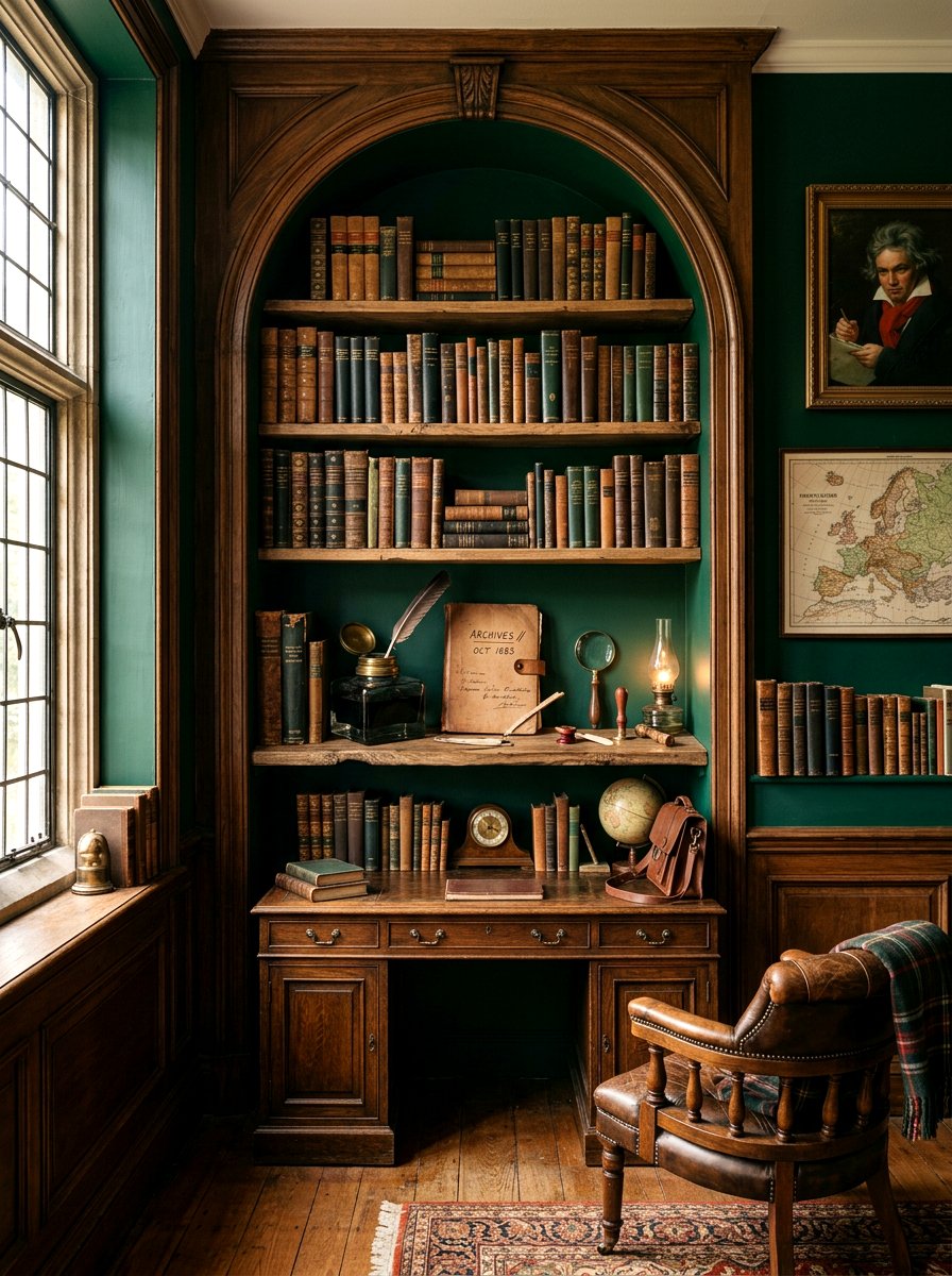Dark Academia Niche - 30 niche shelf styling ideas