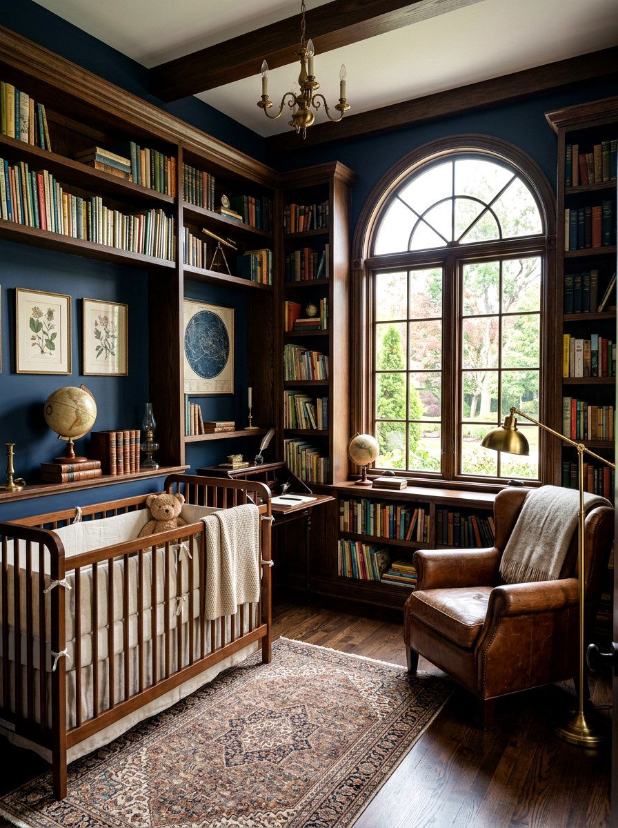 Dark Academia Nursery Library - 30 nursery library wall ideas