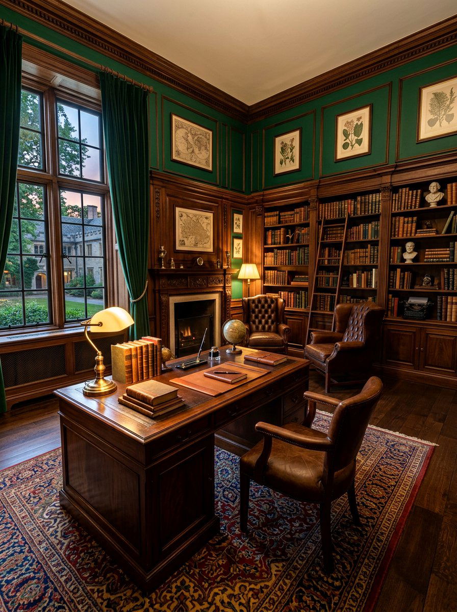 Dark Academia Office - 30 offline home office ideas