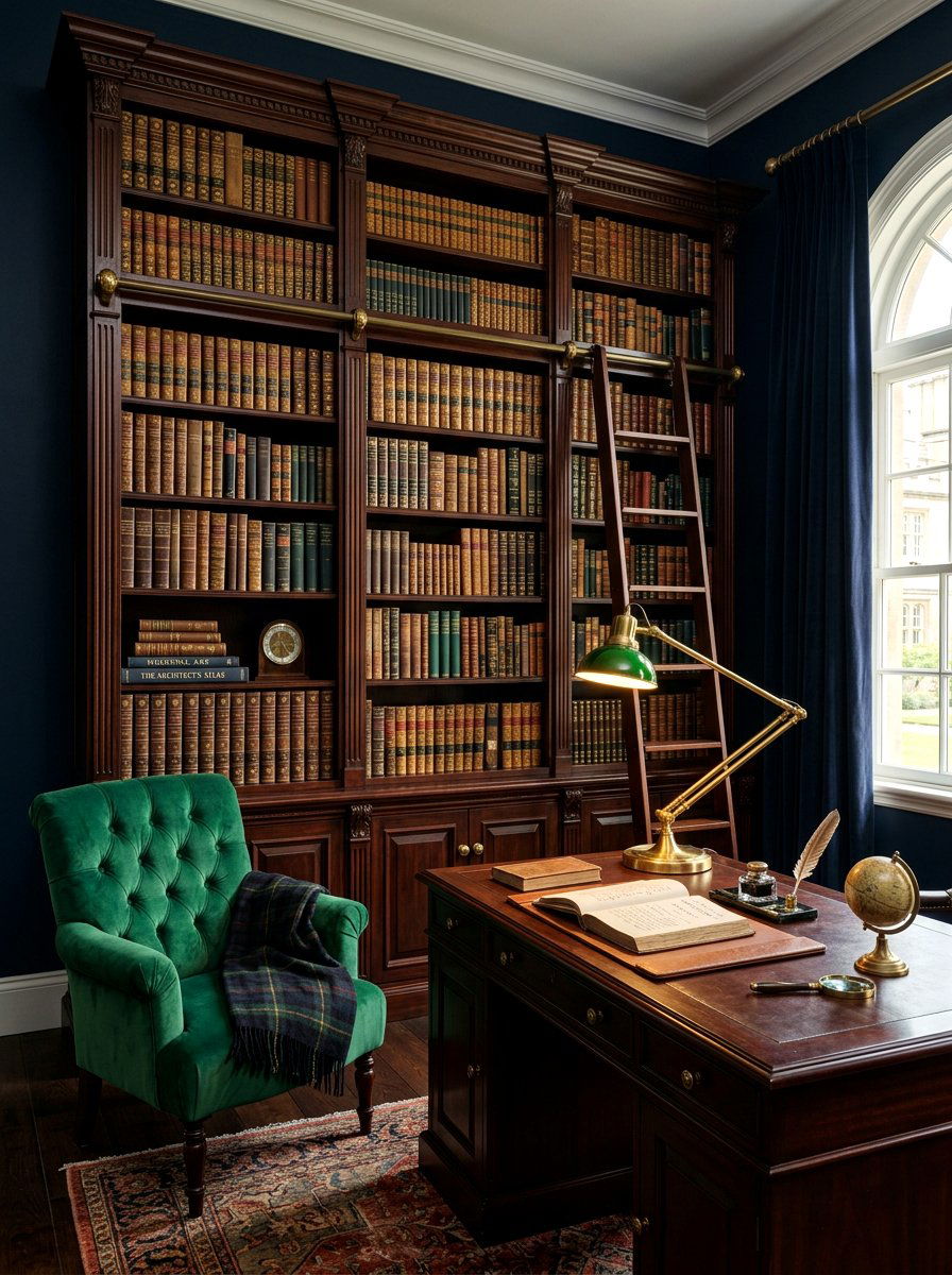 Dark Academia Office Bookcase - 30 bookshelf styling ideas