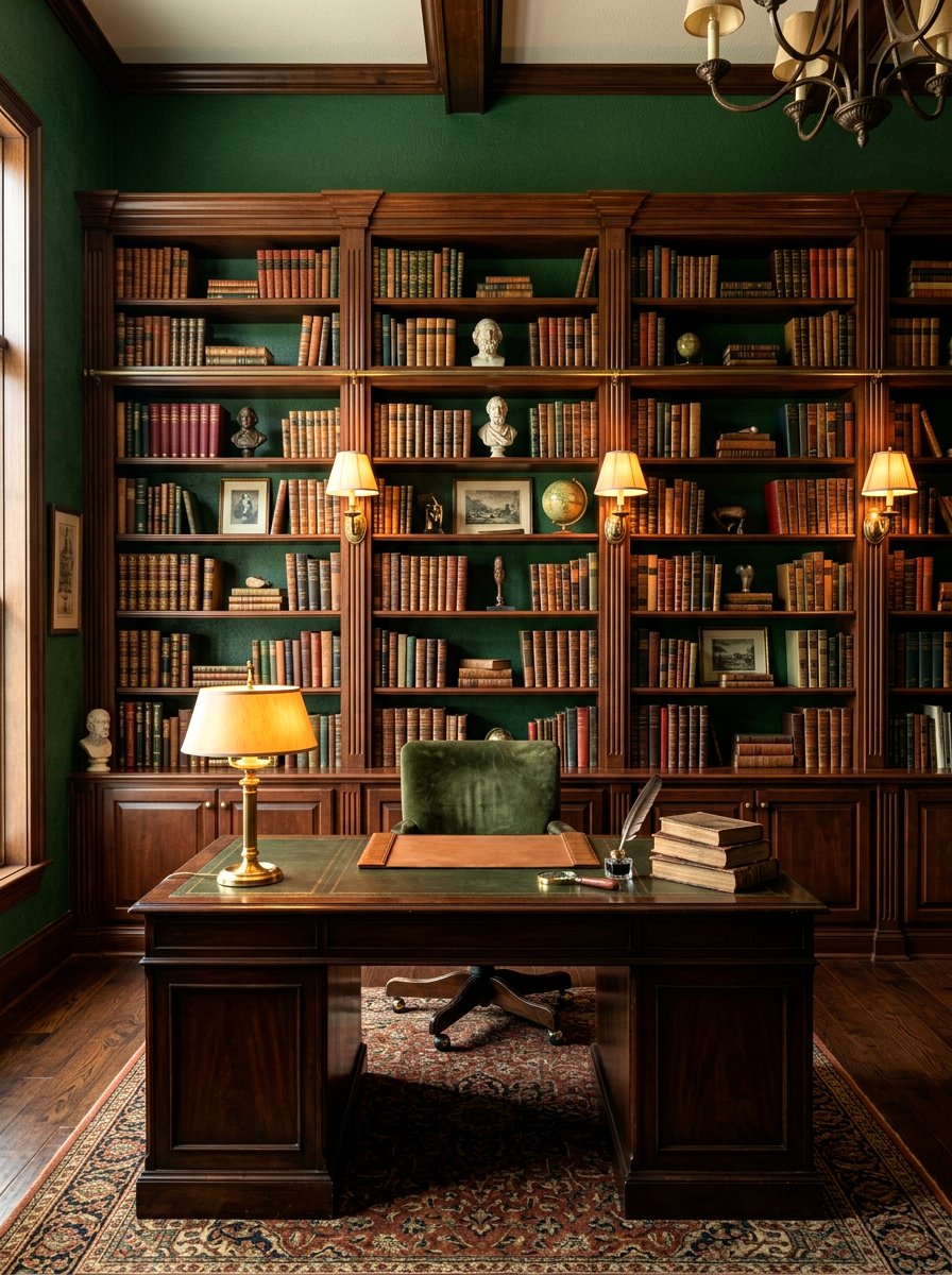 Dark Academia Office Bookshelf Wall - 30 bookshelf wall office ideas
