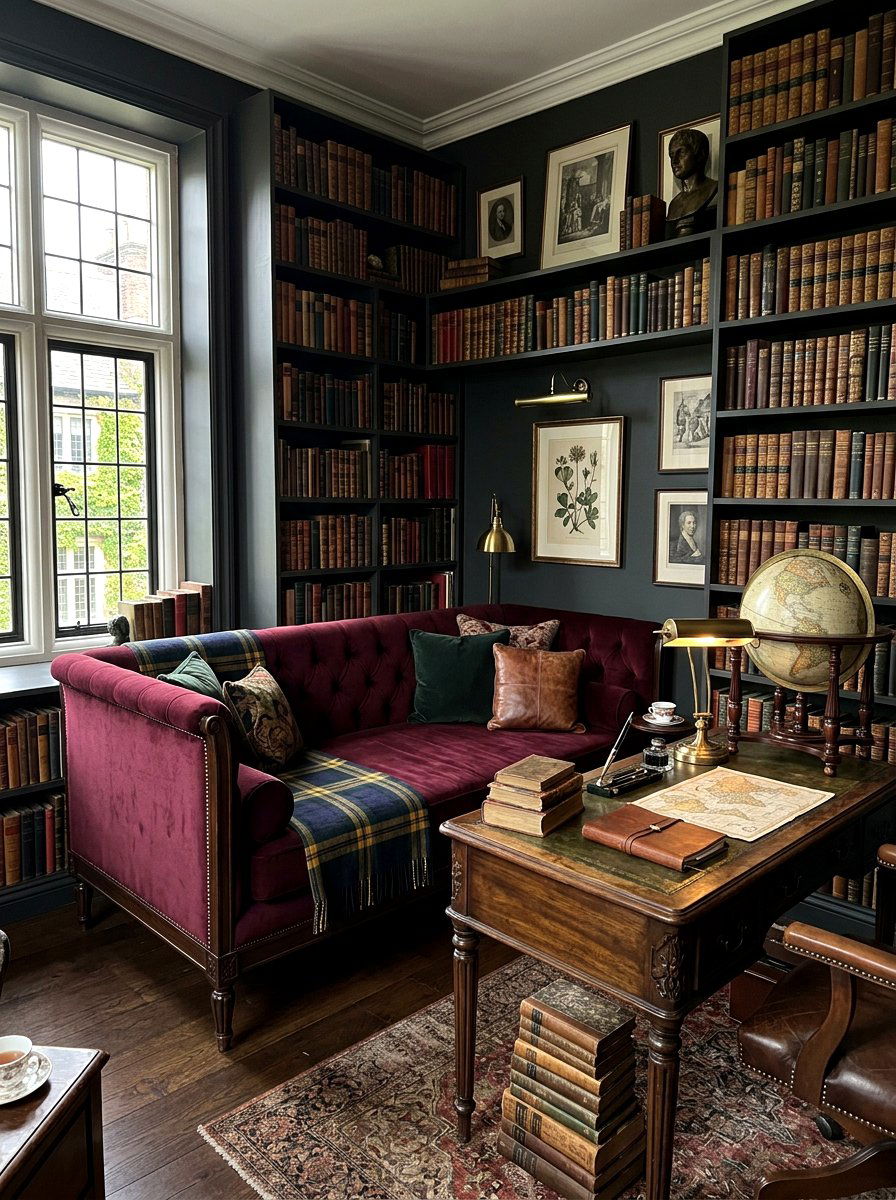 Dark Academia Office Daybed - 30 daybed office combo ideas