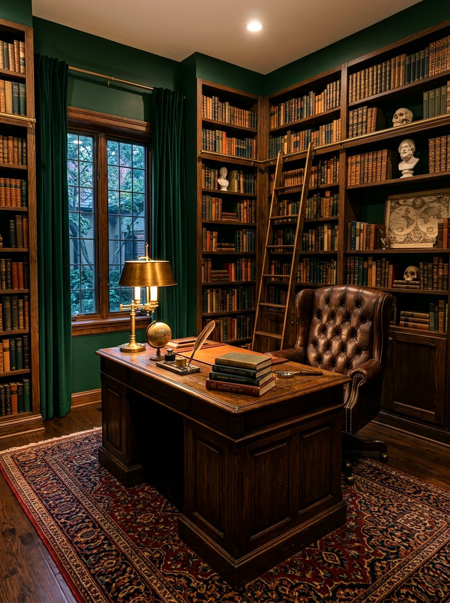 Dark Academia Office - 30 cozy office ideas