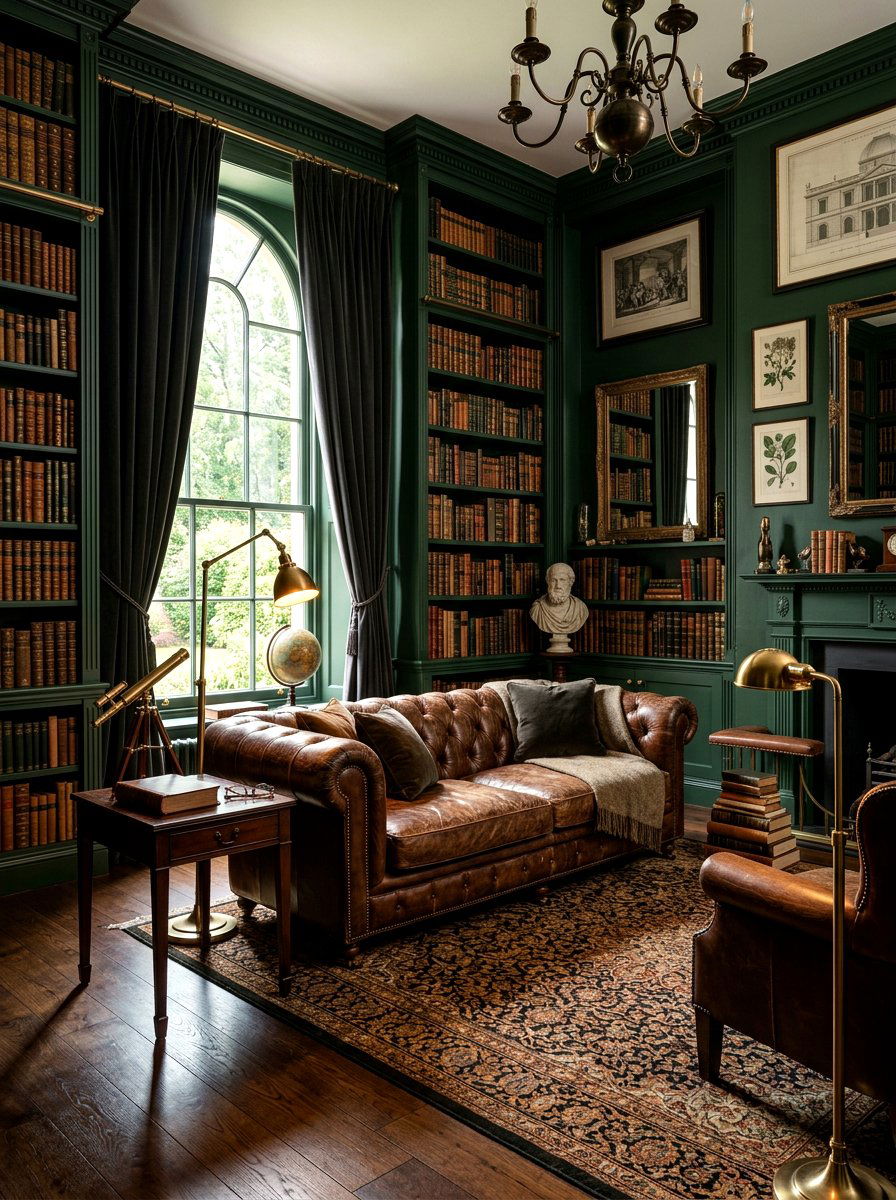 Dark Academia Salon Design - 30 reading salon living room ideas