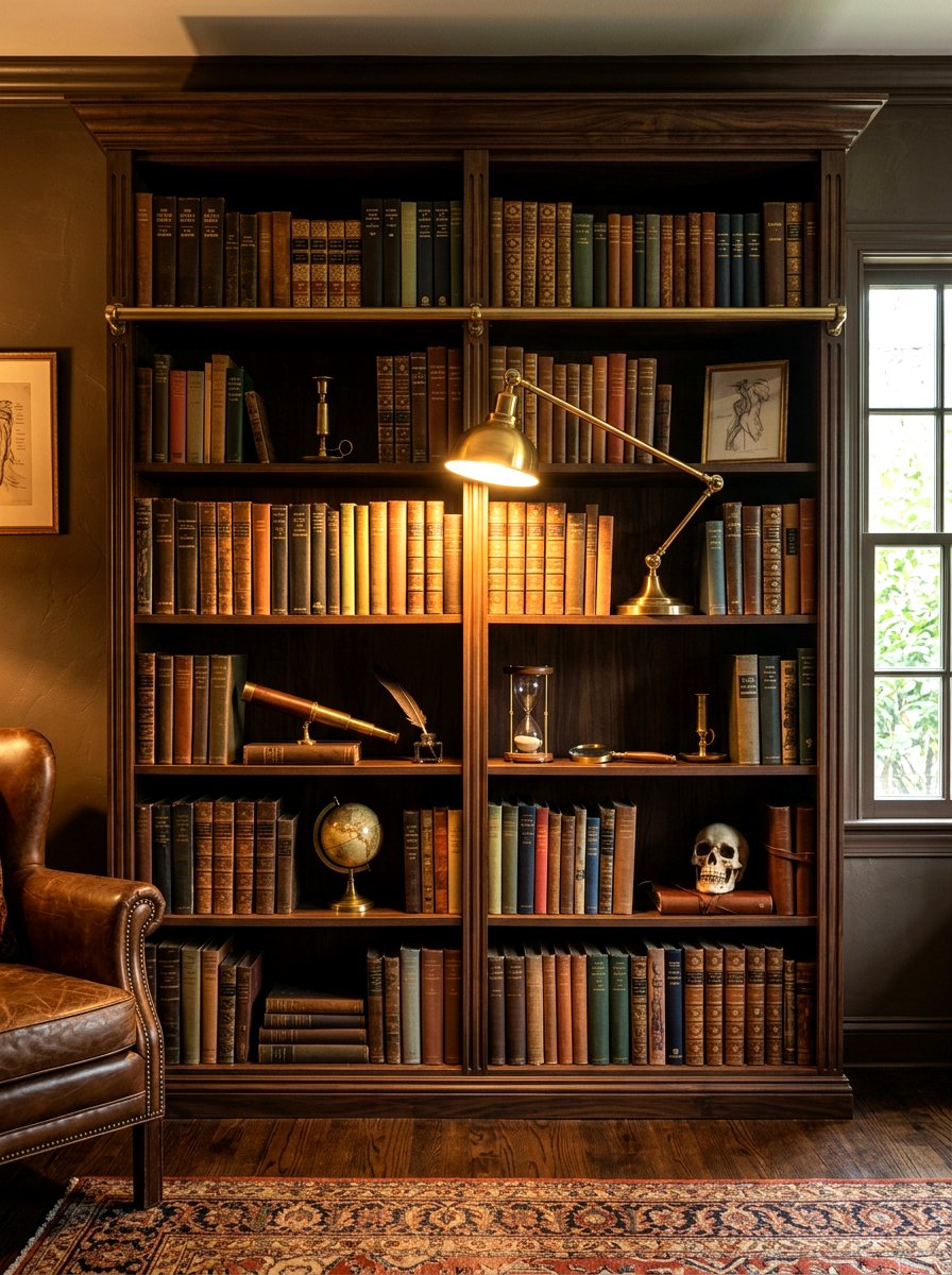 Dark Academia Shelf - 30 winter shelf styling ideas