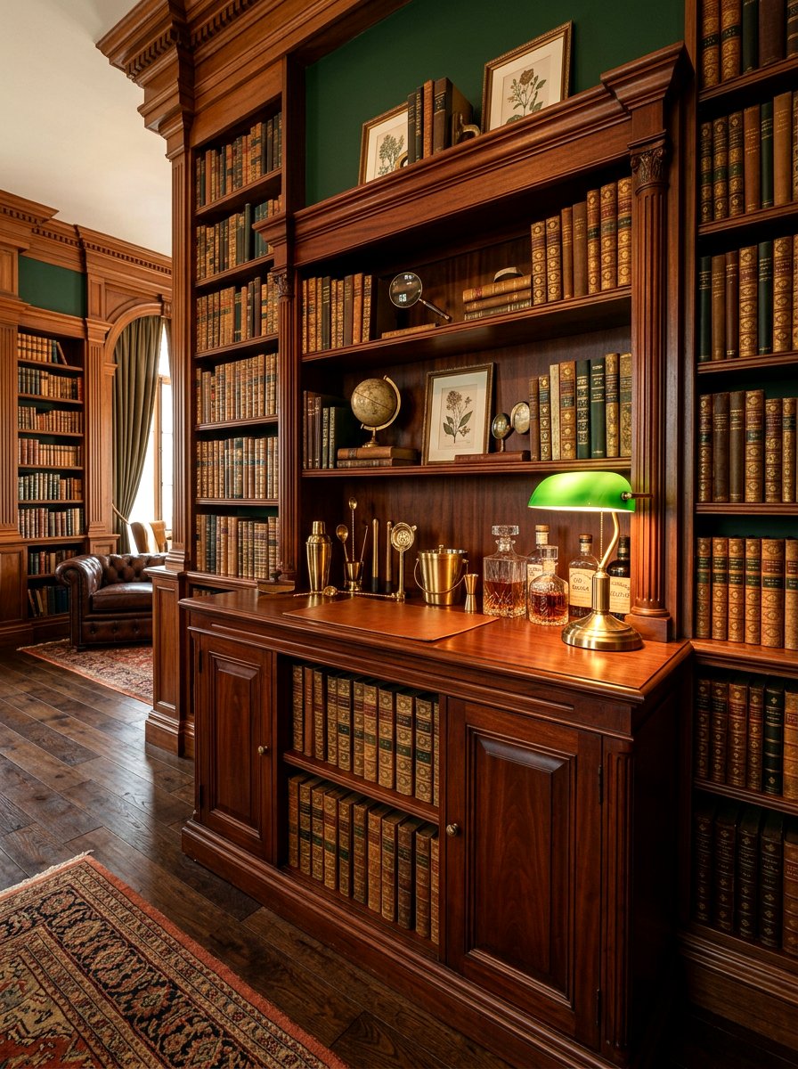 Dark Academia Social Station - 30 home aperitif corner ideas