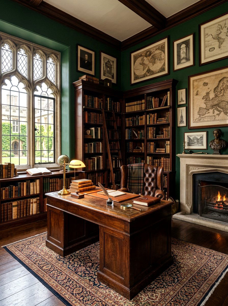 Dark Academia Study - 30 masculine office ideas
