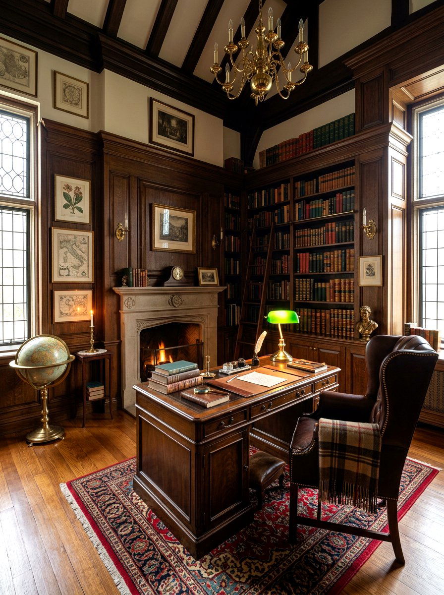 Dark Academia Study - 30 work from home office ideas