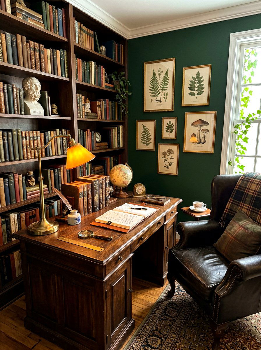 Dark Academia Study Corner - 30 quiet corner decor ideas