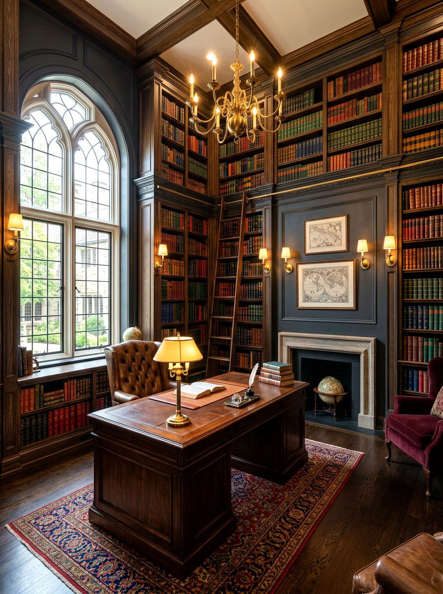 Dark Academia Wall - 30 home library wall ideas