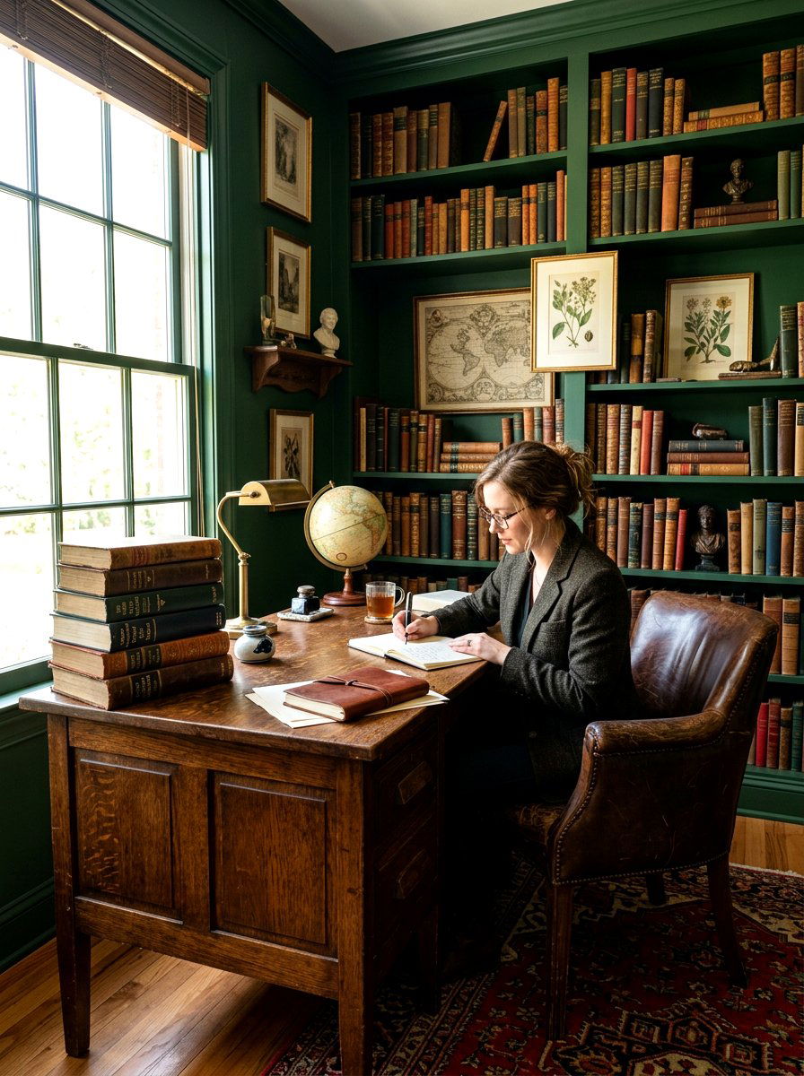Dark Academia Workspace - 30 office nook ideas