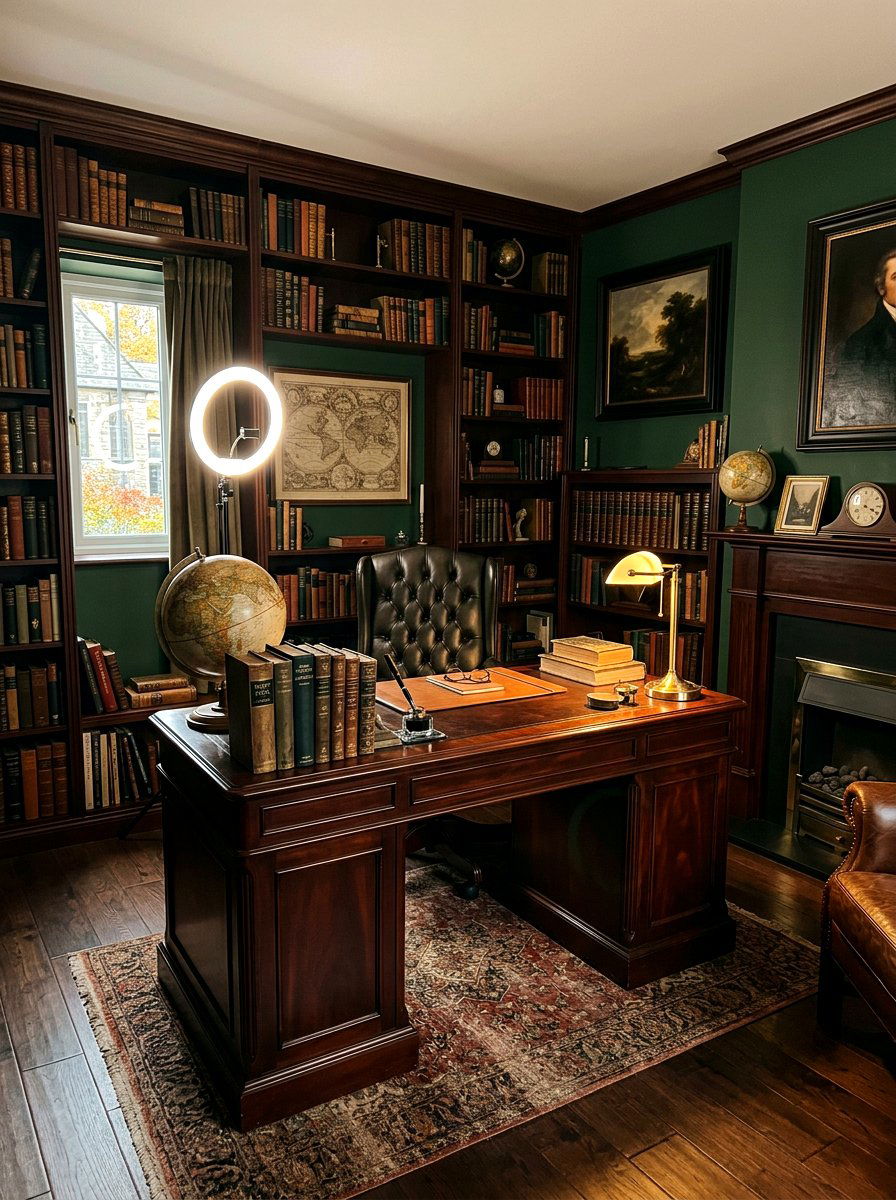 Dark Academy Decor - 30 video call background office ideas