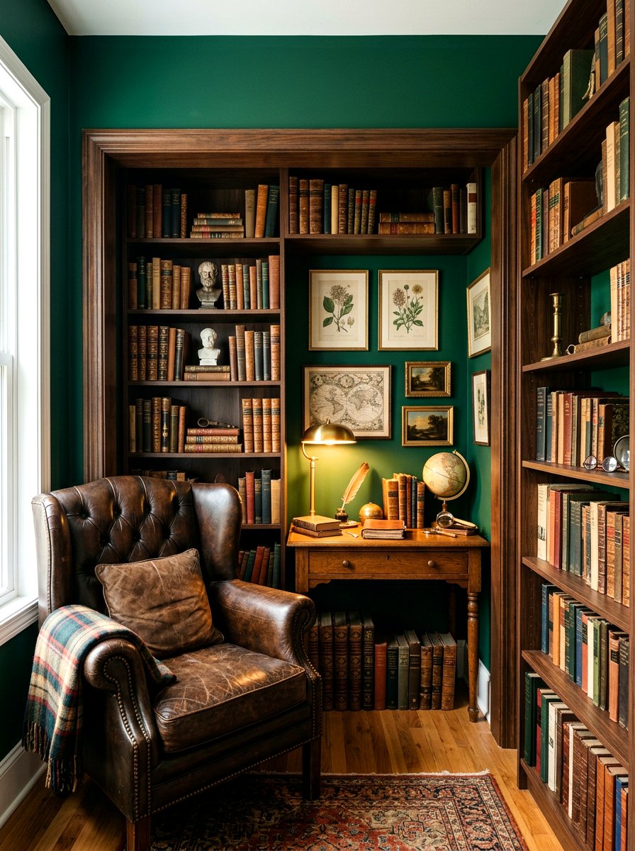 Dark Academy Style Office Closet - 30 cloffice apartment ideas