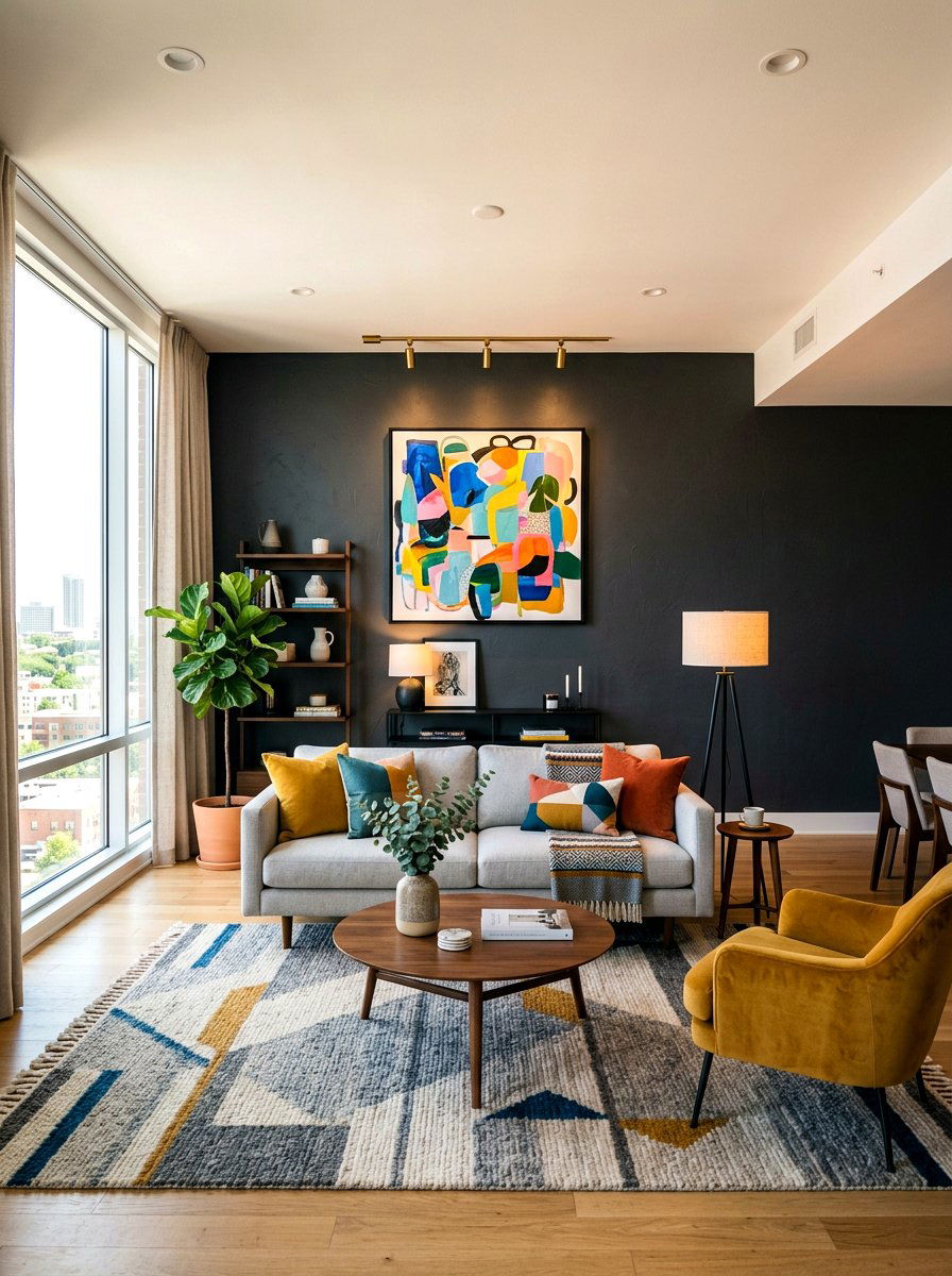 Dark Accent Wall - 30 elegant living room ideas