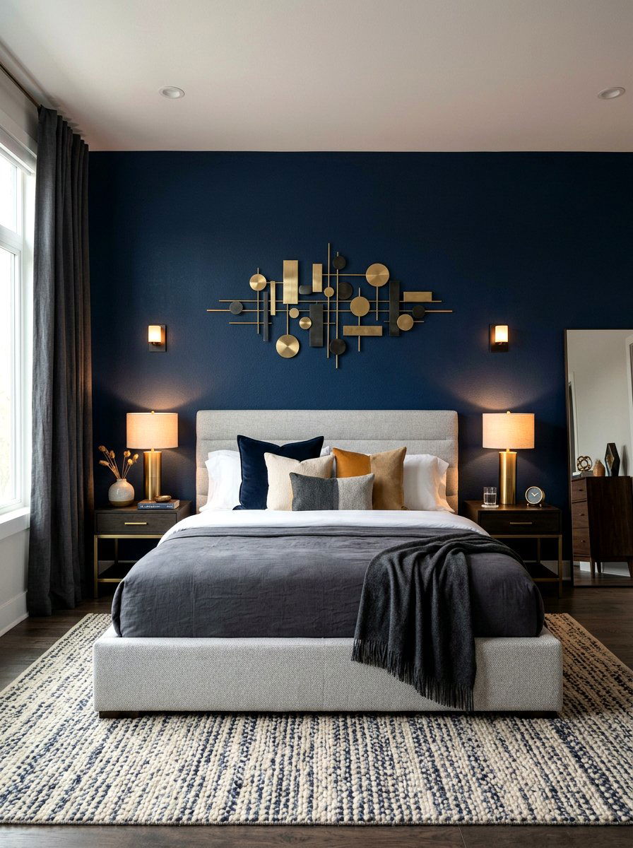 Dark Accent Wall - 30 five star bedroom ideas