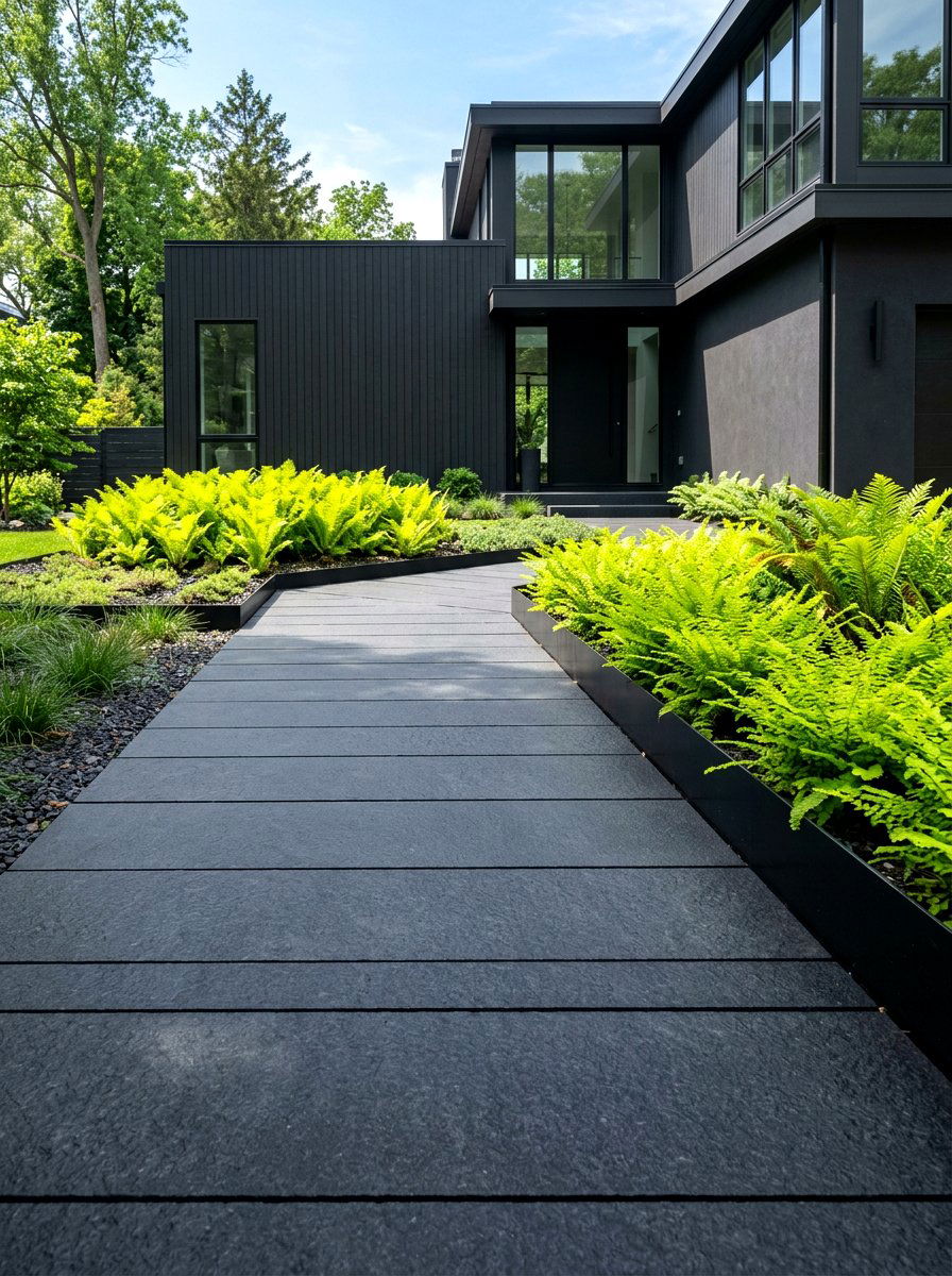 Dark Basalt Paver - 30 front walkway ideas