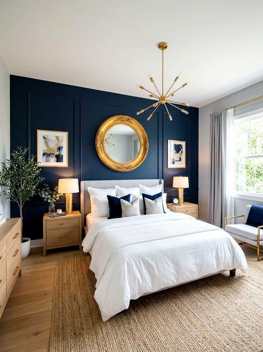 Dark Blue Accent Wall Bedroom - 30 ocean blue bedroom ideas