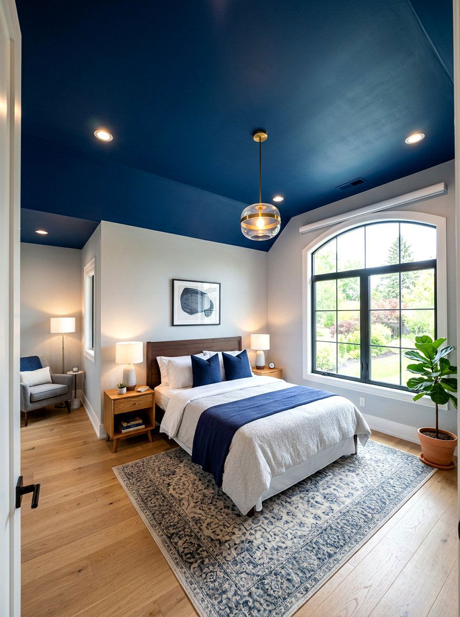 Dark Blue Ceiling Paint - 30 inky blue bedroom ideas