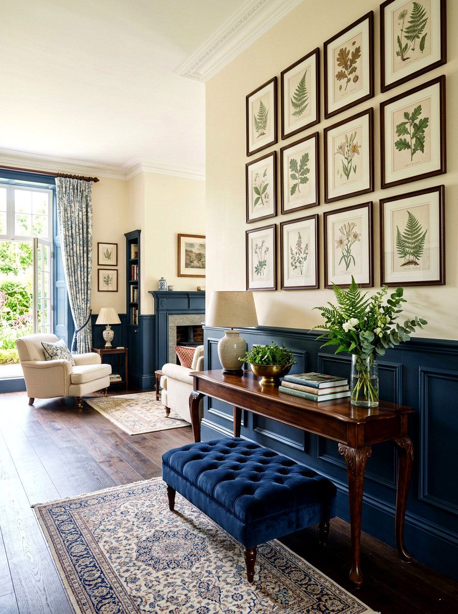 Dark Blue Wainscoting - 30 ink blue lounge ideas