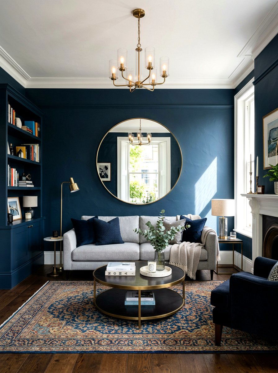Dark Blue Wall Paint - 30 ink blue lounge ideas