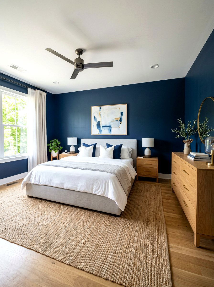 Dark Blue Walls - 30 moody bedroom ideas