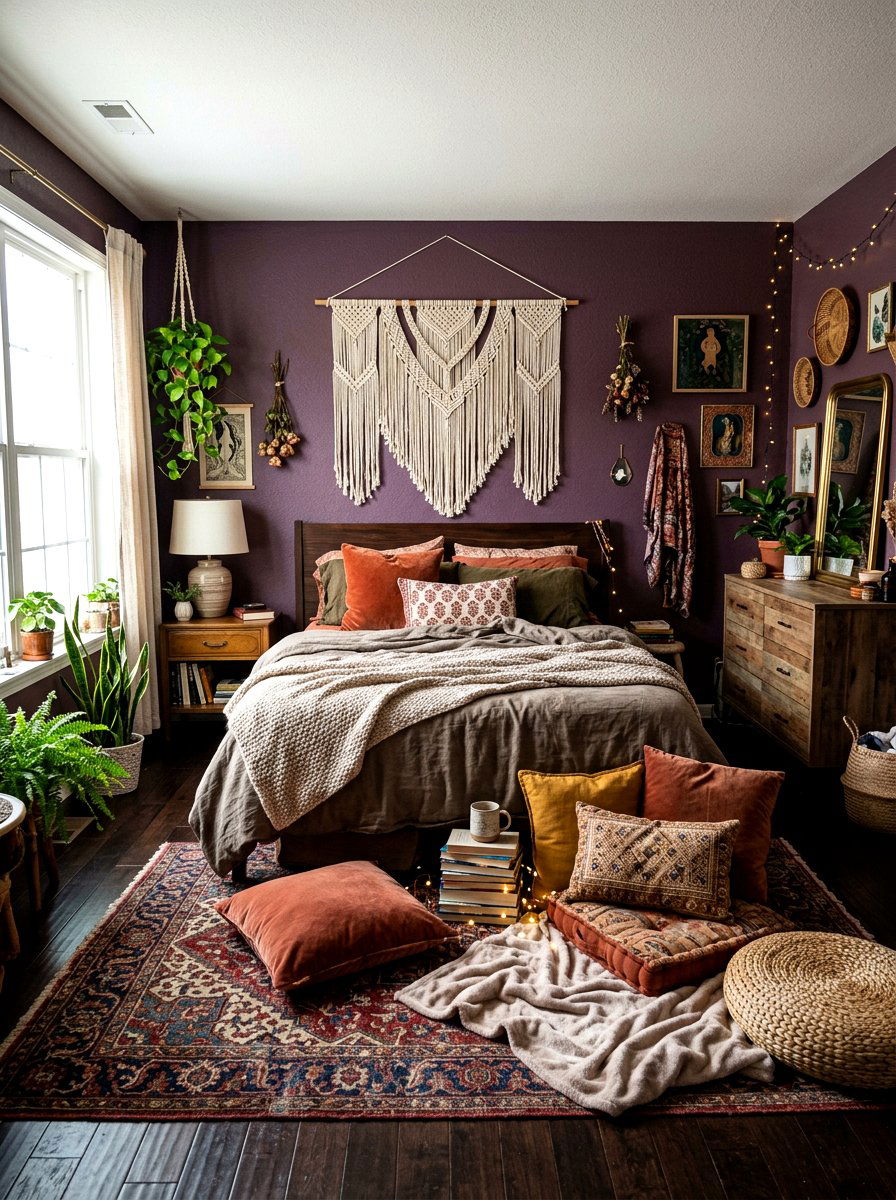 Dark Bohemian Bedroom - 30 dark bedroom ideas
