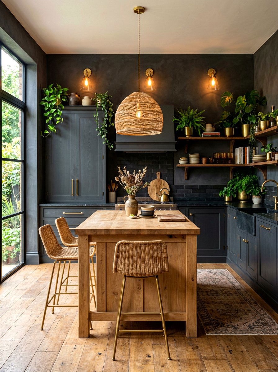 Dark Boho Kitchen - 30 boho kitchen ideas